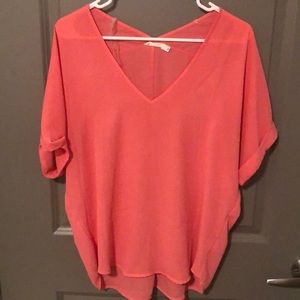 Sheer coral top